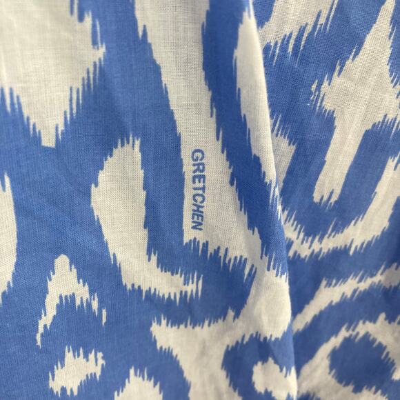 Gretchen Scott Designs Arabesque Tunic Top Blue Green Artsy Coastal Large Cotton - Picture 9 of 13